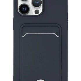 iPhone 14 Pro Kılıf Kelvin Kartvizitli Silikon - Lacivert-(5796)