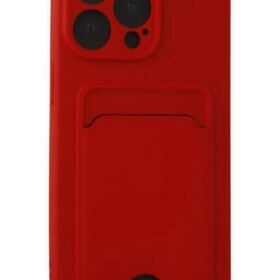 iPhone 14 Pro Max Kılıf Kelvin Kartvizitli Silikon - Kırmızı-(5796)
