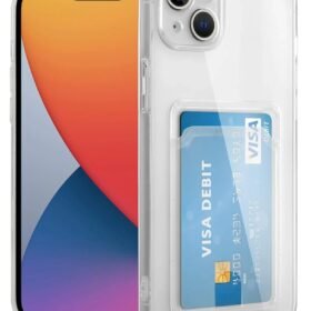 iPhone 14 Kılıf Kart Şeffaf Silikon - Şeffaf-(5796)