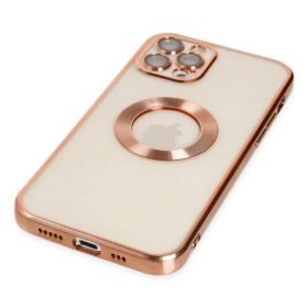 iPhone 12 Pro Kılıf Slot Silikon - Rose Gold-(5796)