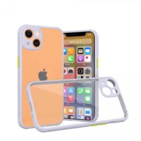 iPhone 13 Mini Kılıf Miami Şeffaf Silikon - Lila-(5796)