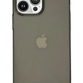 iPhone 14 Pro Kılıf Pc Sert Şeffaf Kapak - Siyah-(5796)