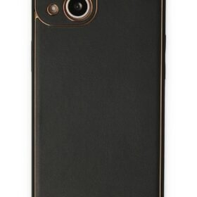 iPhone 14 Plus Kılıf Coco Deri Silikon Kapak - Siyah-(5796)