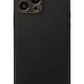 iPhone 14 Pro Kılıf Coco Deri Silikon Kapak - Siyah-(5796)