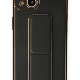 iPhone 14 Plus Kılıf Coco Deri Standlı Kapak - Siyah-(5796)