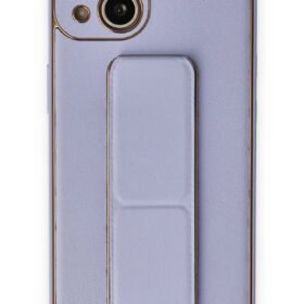 iPhone 14 Plus Kılıf Coco Deri Standlı Kapak - Lila-(5796)