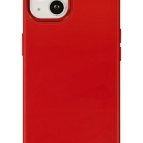 iPhone 14 Plus Kılıf Asya Deri Silikon - Kırmızı-(5796)