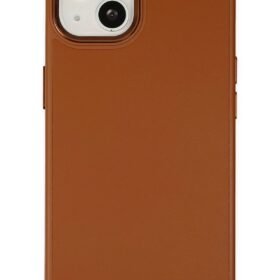 iPhone 14 Plus Kılıf Asya Deri Silikon - Kahverengi-(5796)