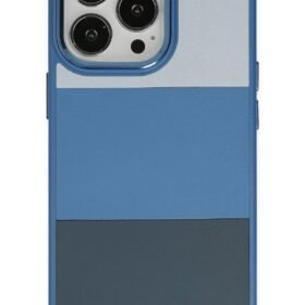 iPhone 14 Pro Max Kılıf King Kapak - Açık Mavi-Lacivert-(5796)