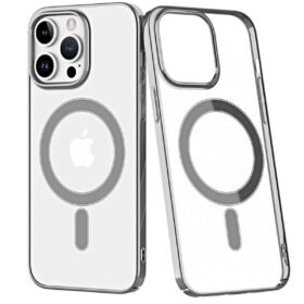 iPhone 14 Pro Max Kılıf Element Magneticsafe Sert Kapak - Gümüş-(5796)