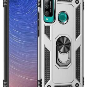 Huawei P40 Lite E Kılıf Sofya Yüzüklü Silikon Kapak - Gümüş-(5796)