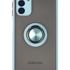 Samsung Galaxy A04S Kılıf Montreal Yüzüklü Silikon Kapak - Buz Mavi-(5796)