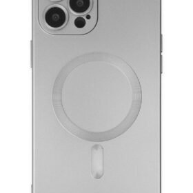 iPhone 12 Pro Max Kılıf Moshi Lens Magneticsafe Silikon - Gümüş-(5796)