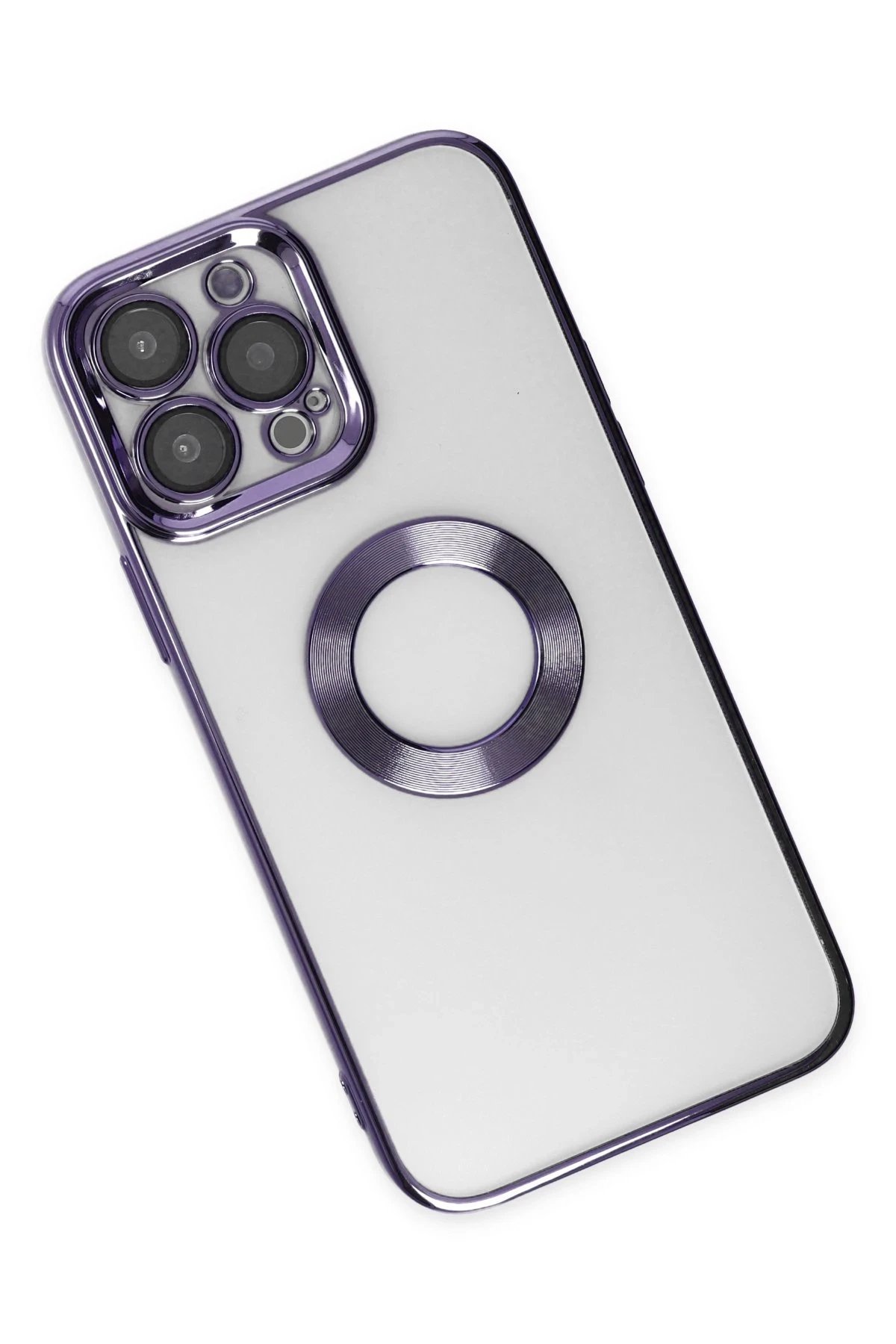 iPhone 14 Pro Kılıf Slot Silikon - Mor-(5796) - Görsel 3