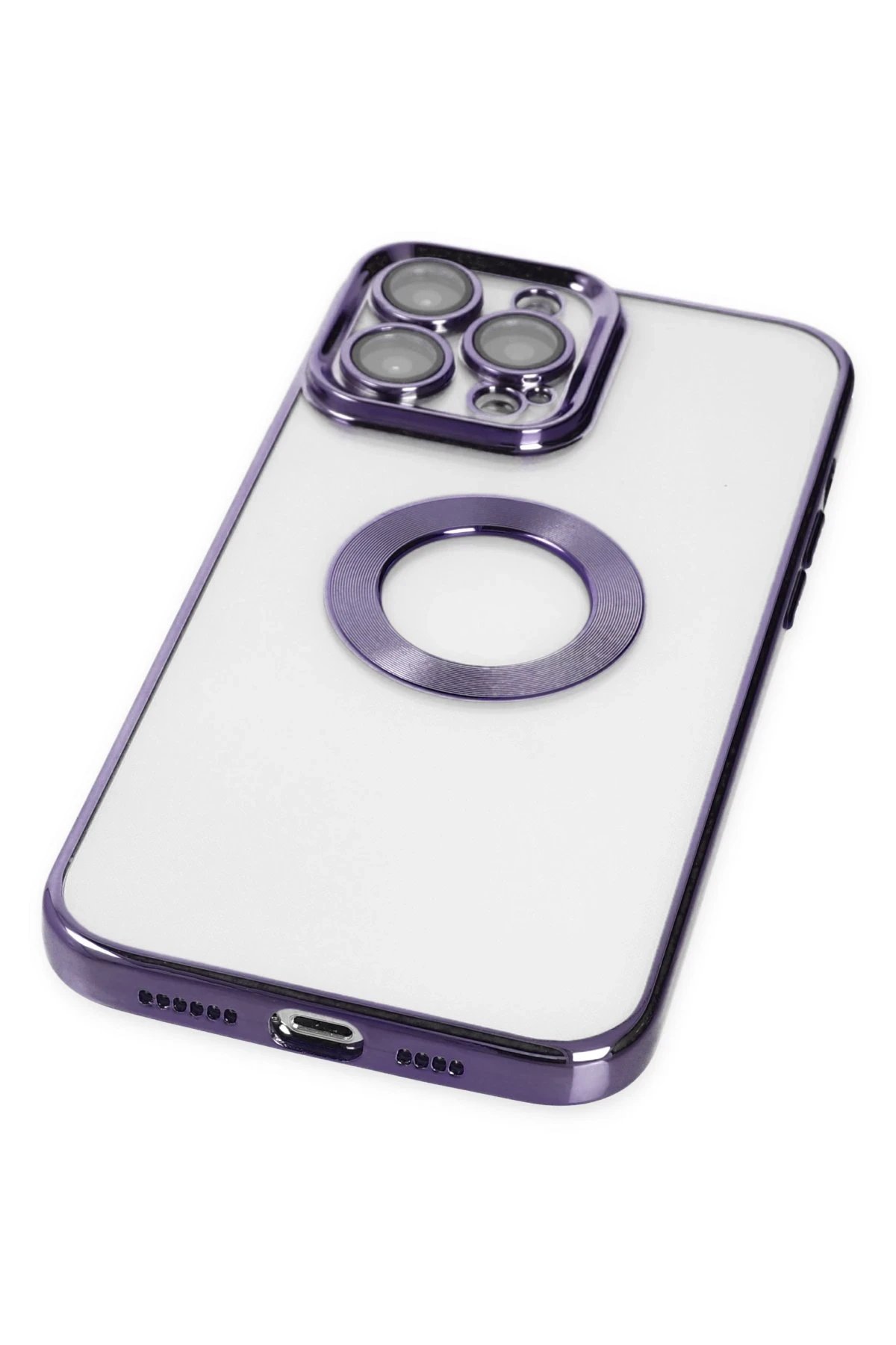 iPhone 14 Pro Kılıf Slot Silikon - Mor-(5796) - Görsel 4