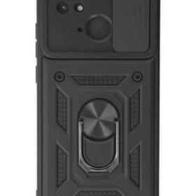 Xiaomi Redmi 10C Kılıf Pars Lens Yüzüklü Silikon - Siyah-(5796)