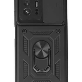 Xiaomi Mi 11T Pro Kılıf Pars Lens Yüzüklü Silikon - Siyah-(5796)