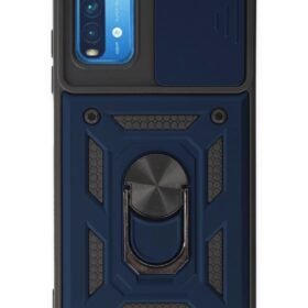 Xiaomi Redmi Note 9 4G Kılıf Pars Lens Yüzüklü Silikon - Lacivert-(5796)