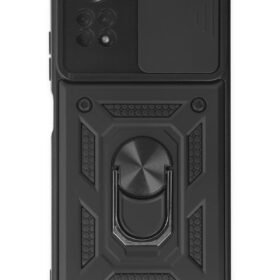 Xiaomi Poco X4 Pro 5G Kılıf Pars Lens Yüzüklü Silikon - Siyah-(5796)
