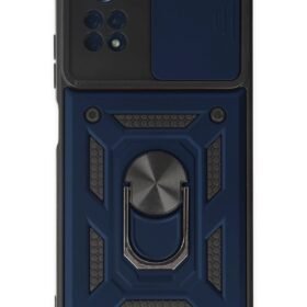 Xiaomi Poco X4 Pro 5G Kılıf Pars Lens Yüzüklü Silikon - Lacivert-(5796)
