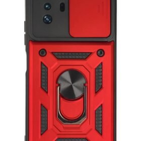 Xiaomi Poco X3 GT Kılıf Pars Lens Yüzüklü Silikon - Kırmızı-(5796)
