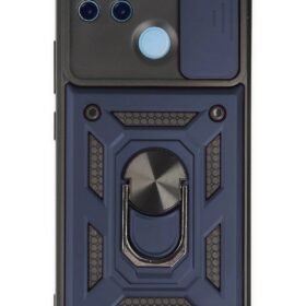 Realme C25Y Kılıf Pars Lens Yüzüklü Silikon - Lacivert-(5796)