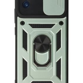 Samsung Galaxy A03 Kılıf Pars Lens Yüzüklü Silikon - Yeşil-(5796)