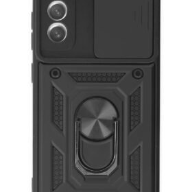 Samsung Galaxy S21 FE Kılıf Pars Lens Yüzüklü Silikon - Siyah-(5796)