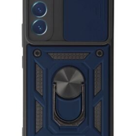 Samsung Galaxy S22 Kılıf Pars Lens Yüzüklü Silikon - Lacivert-(5796)