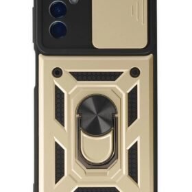 Samsung Galaxy A04S Kılıf Pars Lens Yüzüklü Silikon - Gold-(5796)