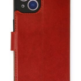 iPhone 14 Kılıf Trend S Plus Kapaklı Kılıf - Kırmızı-(5796)