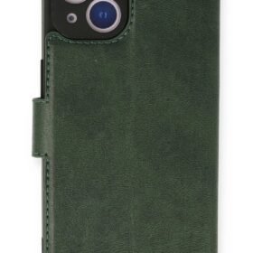 iPhone 14 Kılıf Trend S Plus Kapaklı Kılıf - Yeşil-(5796)
