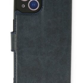 iPhone 14 Kılıf Trend S Plus Kapaklı Kılıf - Lacivert-(5796)