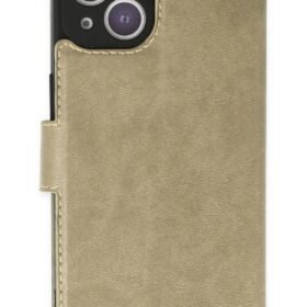 iPhone 14 Plus Kılıf Trend S Plus Kapaklı Kılıf - Gold-(5796)