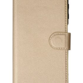 iPhone 14 Pro Kılıf Trend S Plus Kapaklı Kılıf - Gold-(5796)