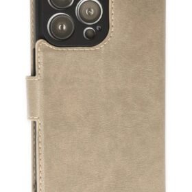 iPhone 14 Pro Max Kılıf Trend S Plus Kapaklı Kılıf - Gold-(5796)