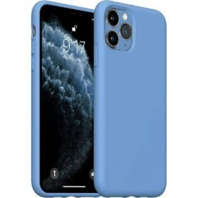 iPhone 11 Pro Max Kılıf Nano içi Kadife Silikon - Mavi-(5796)