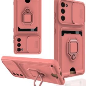 Samsung Galaxy S20 FE Kılıf Zuma Kartvizitli Yüzüklü Silikon - Pembe-(5796)