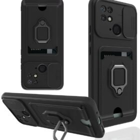 Xiaomi Redmi 10C Kılıf Zuma Kartvizitli Yüzüklü Silikon - Siyah-(5796)
