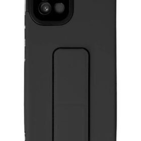 Samsung Galaxy A03 Kılıf Mega Standlı Silikon - Siyah-(5796)