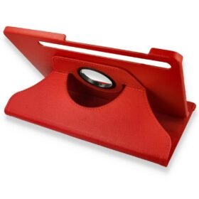 Samsung Galaxy X800 Tab S8 Plus 12.4 Kılıf 360 Tablet Deri Kılıf - Kırmızı-(5796)