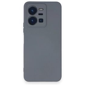 Vivo Y35 Kılıf Nano içi Kadife Silikon - Gri-(5796)