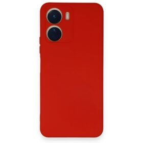 Vivo Y16 Kılıf Nano içi Kadife Silikon - Kırmızı-(5796)