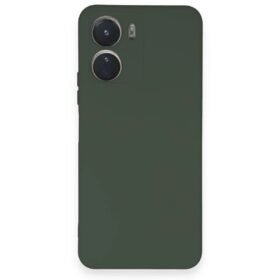 Vivo Y16 Kılıf Nano içi Kadife Silikon - Koyu Yeşil-(5796)