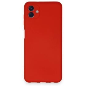 Samsung Galaxy A04 Kılıf Nano içi Kadife Silikon - Kırmızı-(5796)