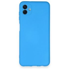 Samsung Galaxy A04 Kılıf Nano içi Kadife Silikon - Mavi-(5796)