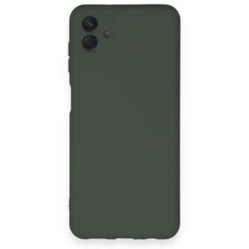 Samsung Galaxy A04 Kılıf Nano içi Kadife Silikon - Koyu Yeşil-(5796)