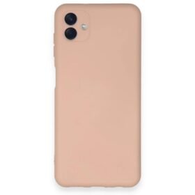 Samsung Galaxy A04 Kılıf Nano içi Kadife Silikon - Pudra-(5796)