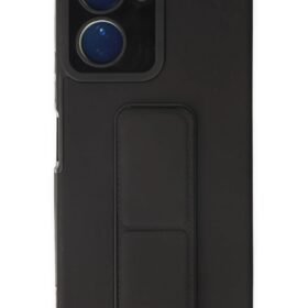 Vivo Y16 Kılıf Mega Standlı Silikon - Siyah-(5796)