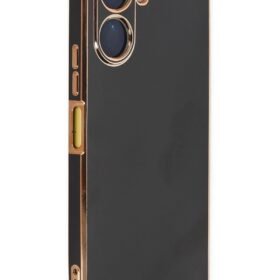 Vivo Y16 Kılıf Volet Silikon - Siyah-(5796)